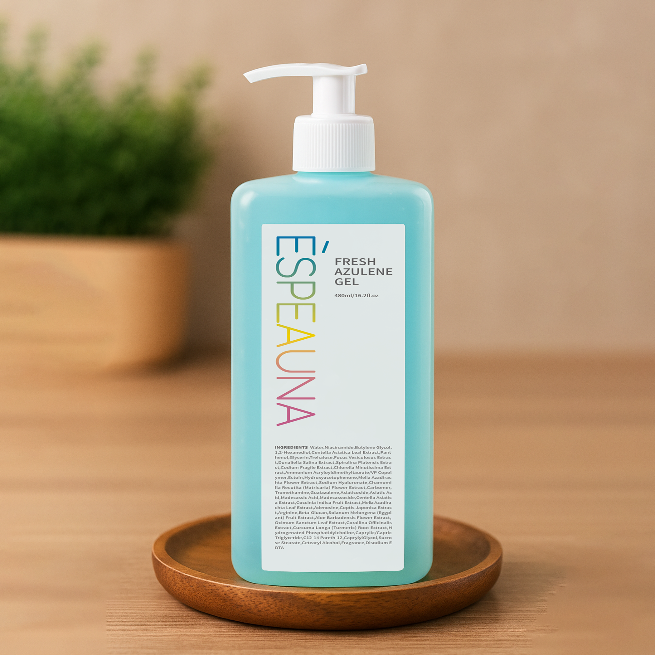 Gel Làm Dịu Phục Hồi Da Espeauna Fresh Azulen Gel 480ml – Làm dịu tức thì, cấp ẩm, phục hồi da sau nắng và treatment